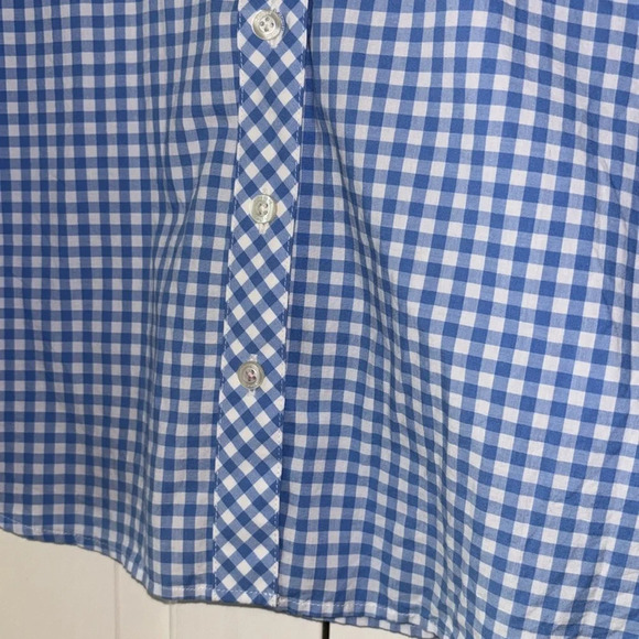 Vineyard Vines Gingham Picnic Style Plaid Size 10 Blue White Button Down Relaxed - Picture 5 of 11